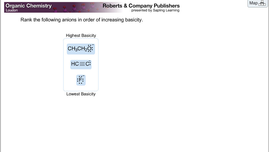 Solved Rank the following anions in order of increasing