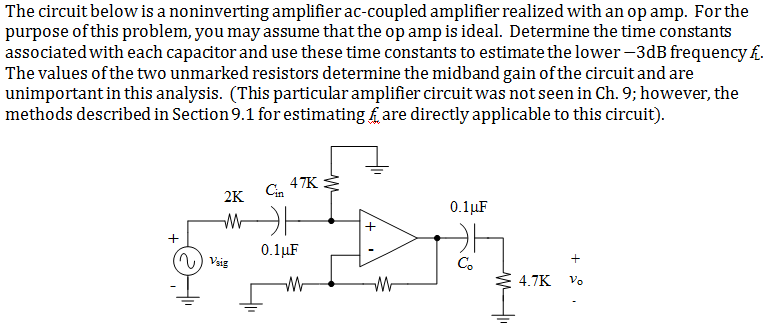 Solved The Circuit Below Is A Noninverting Amplifier | Chegg.com