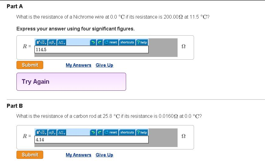 Solved What is the resistance of a Nichrome wire at 0.0