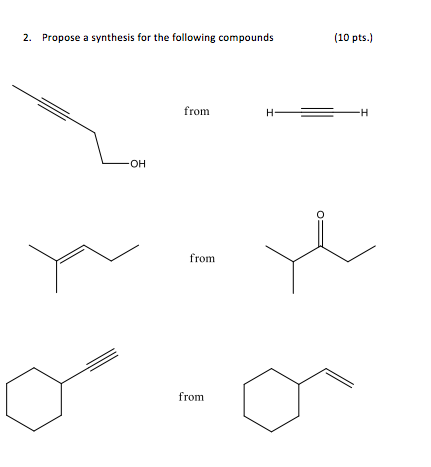 Solved Propose A Synthesis For The Following Compounds | Chegg.com