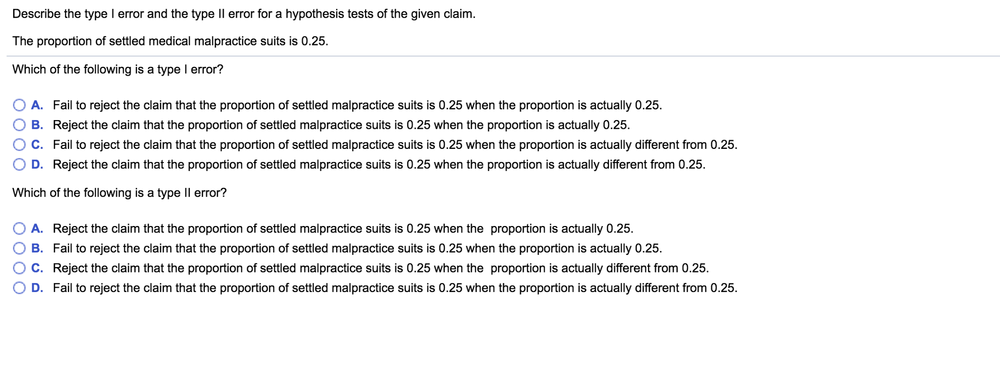 Solved describe the type i error and the type ii error for a chegg