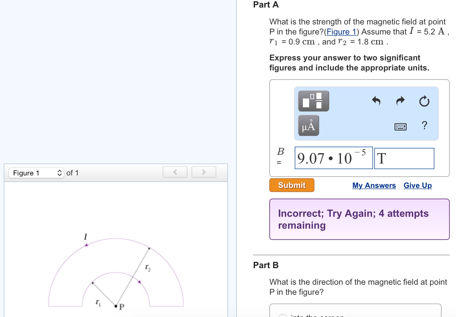 Solved What is the strength of the magnetic field at point | Chegg.com