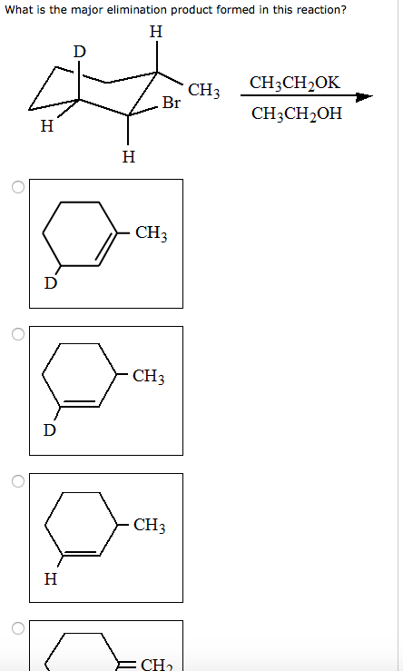 Solved What is the major elimination product formed in this | Chegg.com