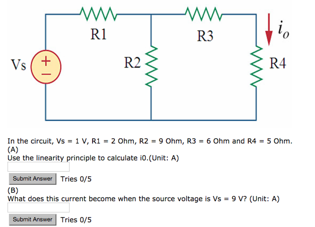 Solved In the circuit, Vs = 1 V, R1 = 2 Ohm, R2 = 9 Ohm, | Chegg.com