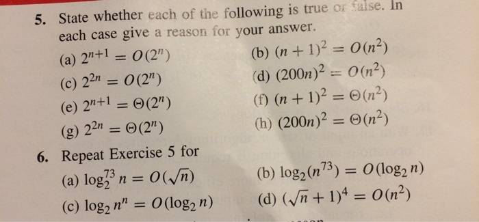 Solved State Whether Each Of The Following Is True Or False. | Chegg.com