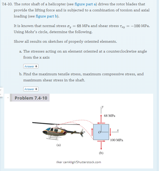Solved 74 10 The Rotor Shaft Of A Helicopter See Figure Chegg Solved 74 10 The Rotor Shaft Of A Helicopter See Figure Chegg