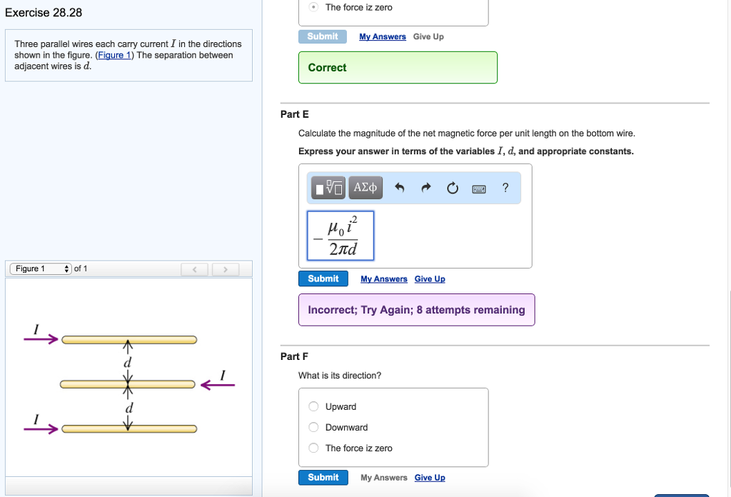 Solved Three parallel wires each carry current I in the