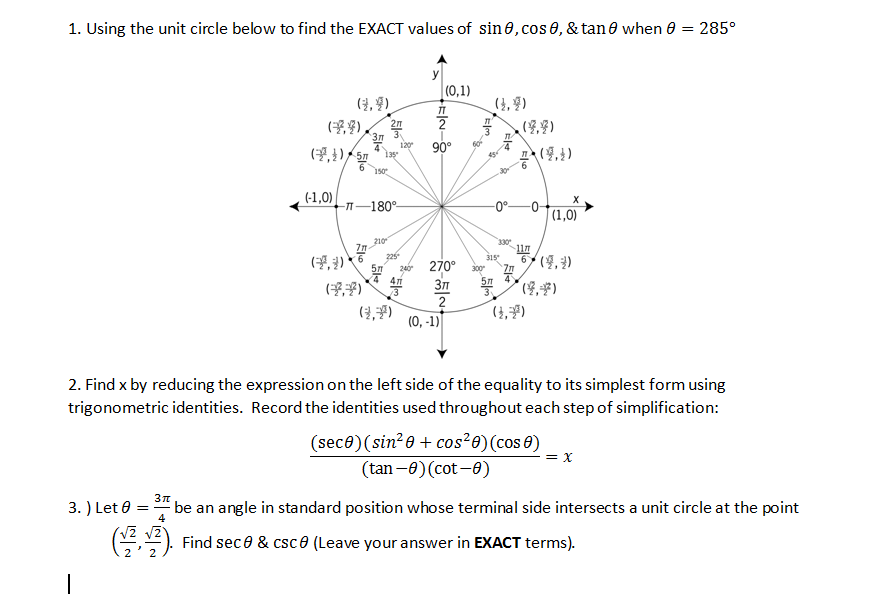 where on the unit circle does sin x − 1 2