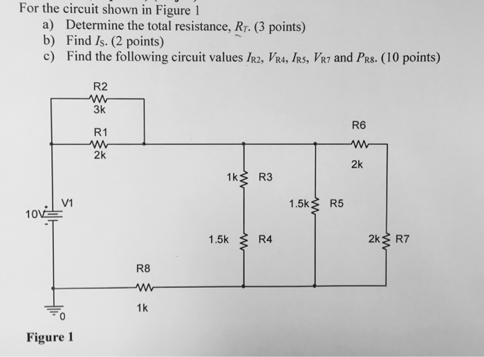 Solved For the circuit shown in Figure 1 Determine the total | Chegg.com