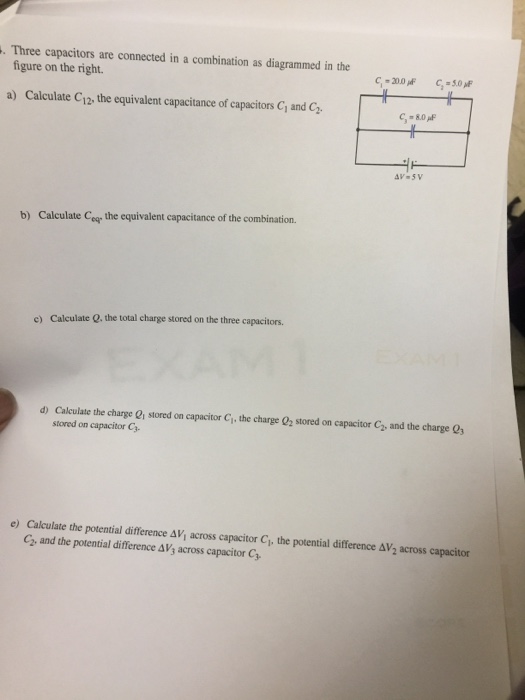 Solved Three Capacitors Are Connected In A Combination As