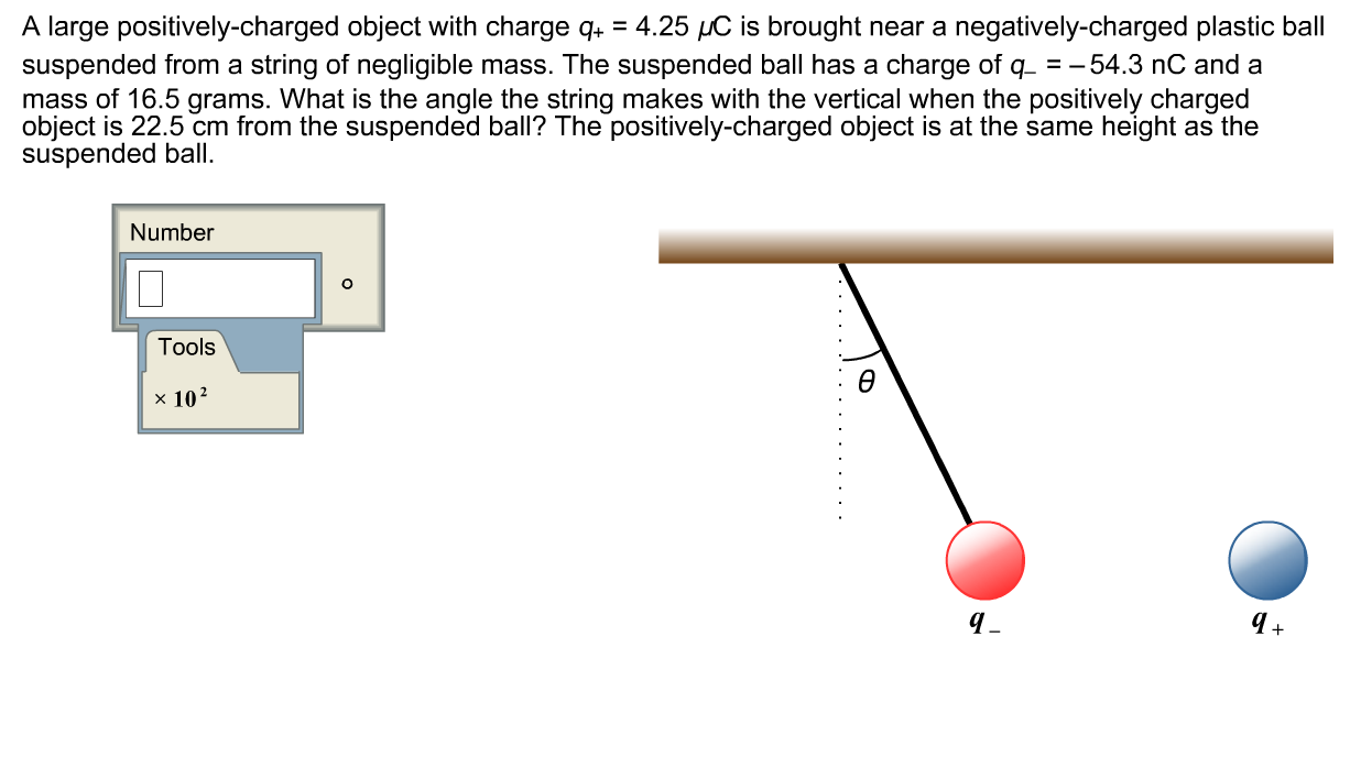 Solved A Large Positively-charged Object With Charge Q_+ = | Chegg.com