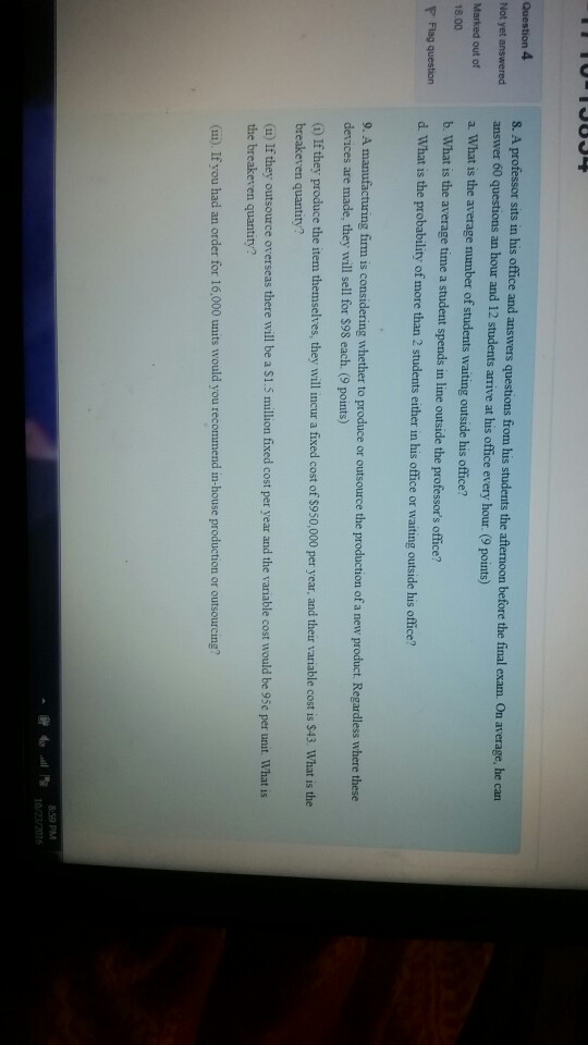 Solved Please Solve 8 And 9 Please Hurry Thank You In | Chegg.com