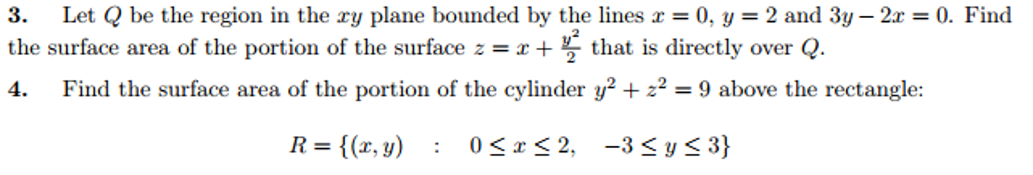 Solved Let Q be the region in the xy plane bounded by the | Chegg.com