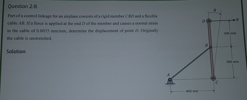 Solved Question 2.8 Part of a control linkage for an | Chegg.com