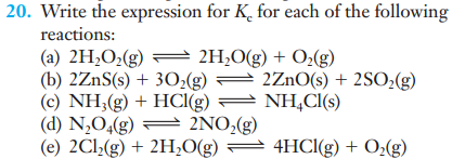 Solved Write the expression for K c for each of the | Chegg.com