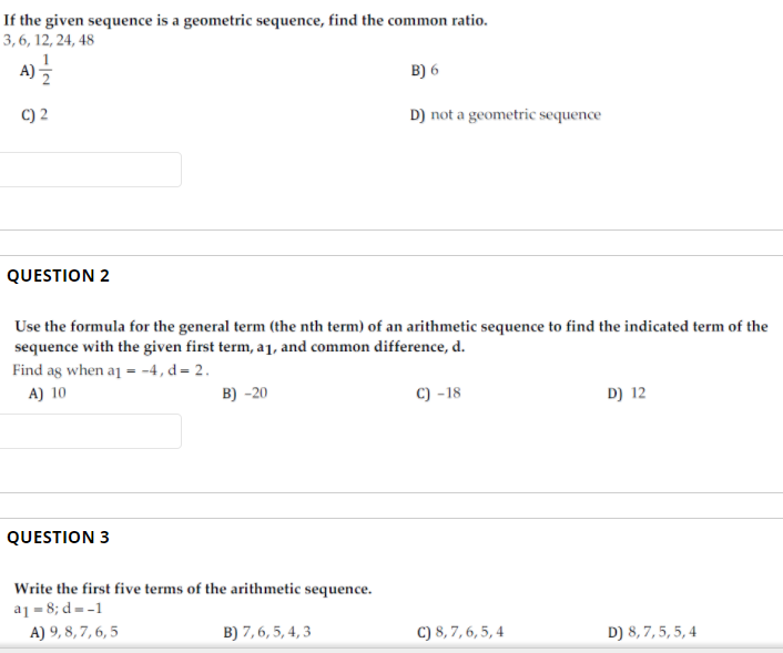 Solved If the given sequence is a geometric sequence, find | Chegg.com