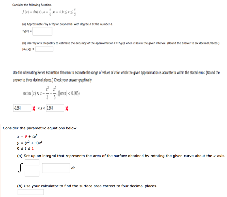 Solved Consider The Following Function. F(x) = Sin(x), A = | Chegg.com