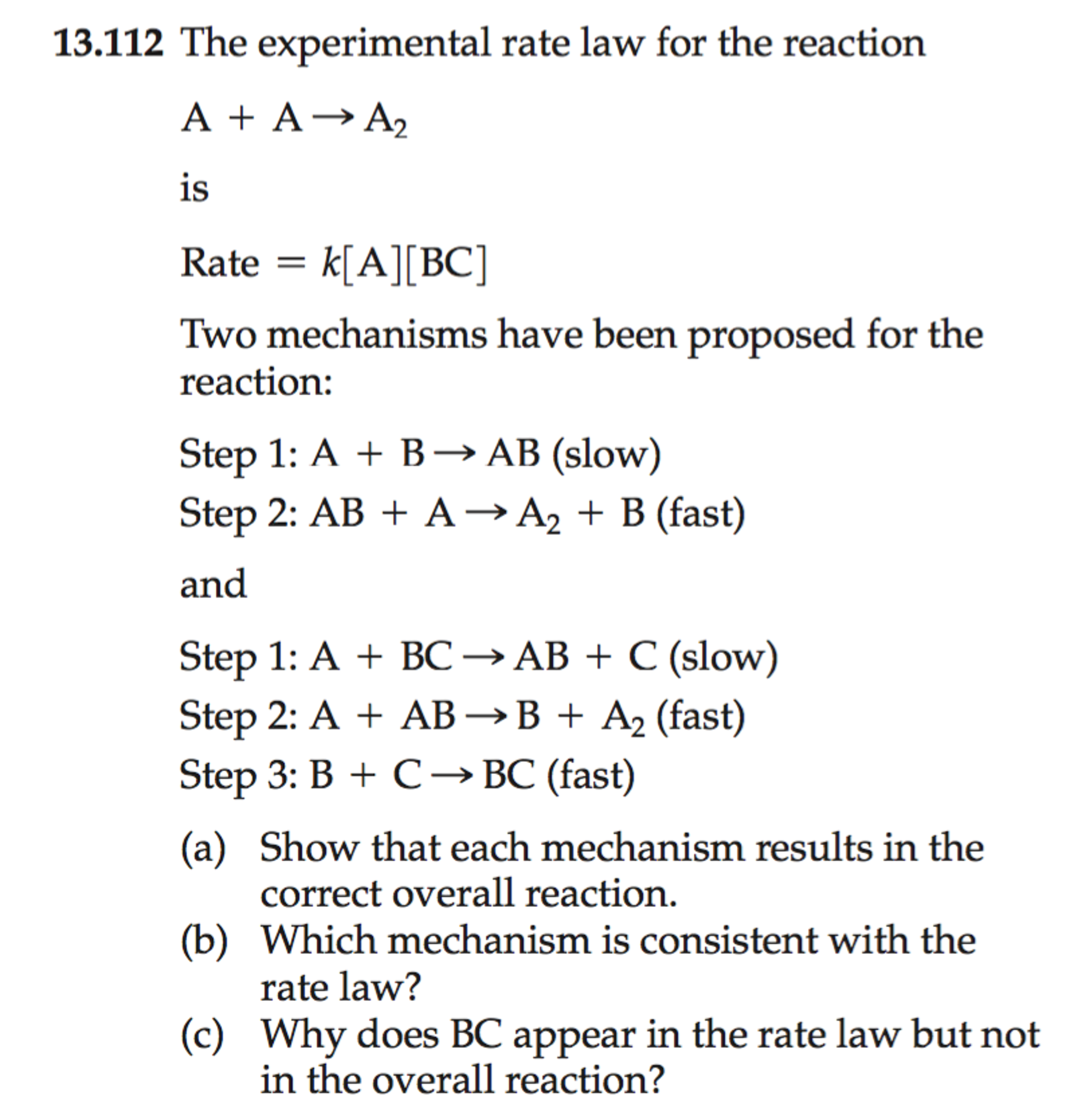 Solved The Experimental Rate Law For The Reaction Two | Chegg.com