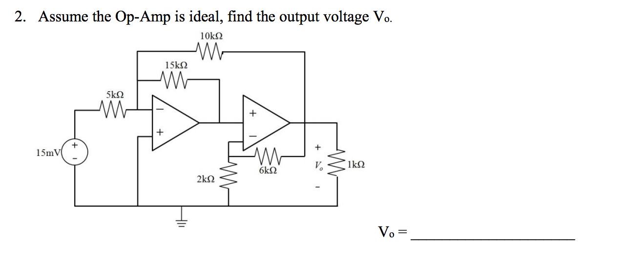 Solved Assume the Op-Amp is ideal, find the output voltage | Chegg.com