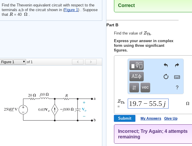 Solved Find the Thevenin equivalent circuit with respect to | Chegg.com