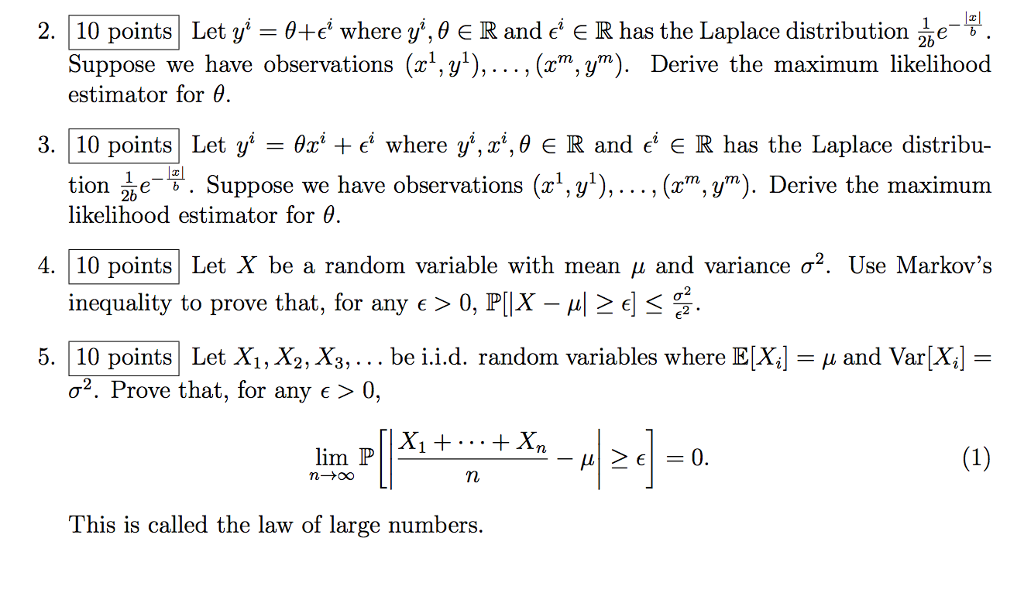 Let y^i = theta + elementof^i where y^i, theta | Chegg.com