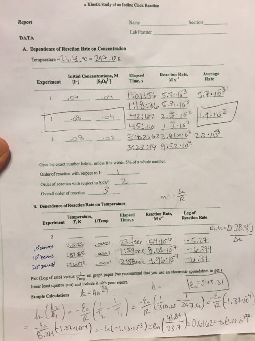 A Study Of An Iodine Clock Reaction Lab Answers Study Poster