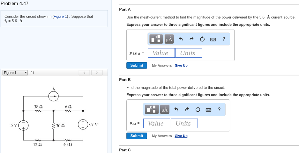 Solved Problem 4.47 Part A Consider the circuit shown in | Chegg.com