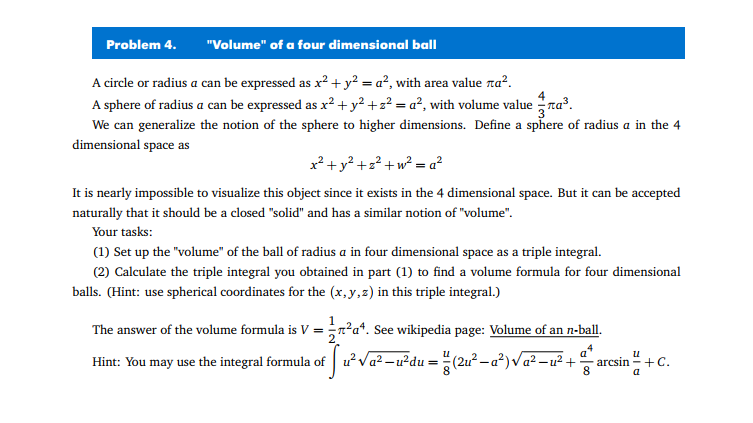equation of 4d sphere