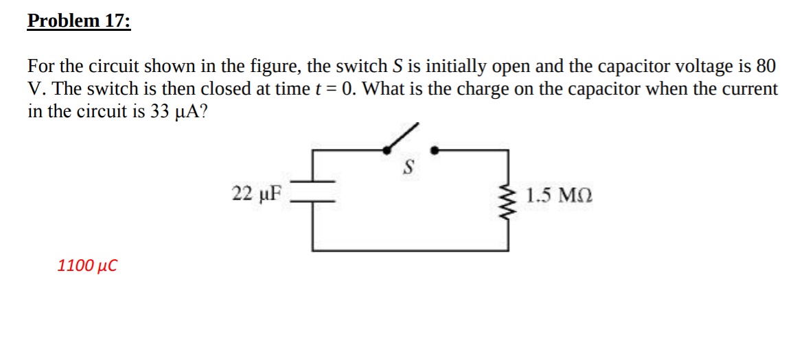 Solved Problem 17: For The Circuit Shown In The Figure, The | Chegg.com