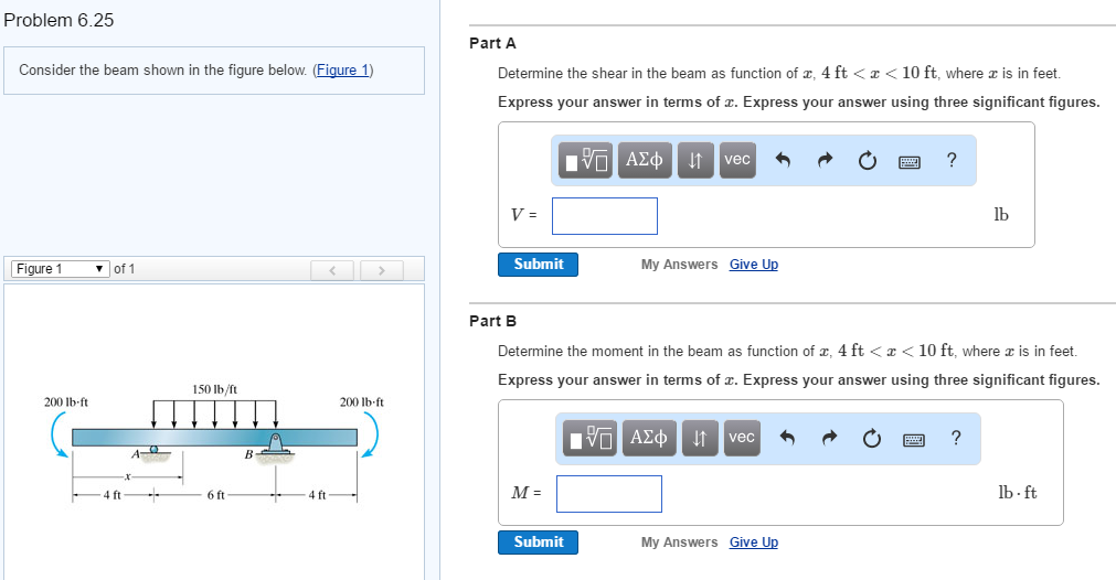 Solved Problem 6.25 Consider the beam shown in the figure | Chegg.com