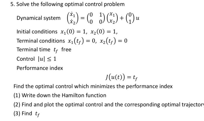 Types Of Optimal Control Problems