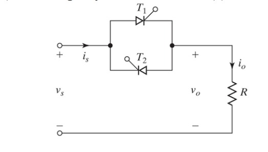 Solved The single-phase ac-ac converter shown has a | Chegg.com