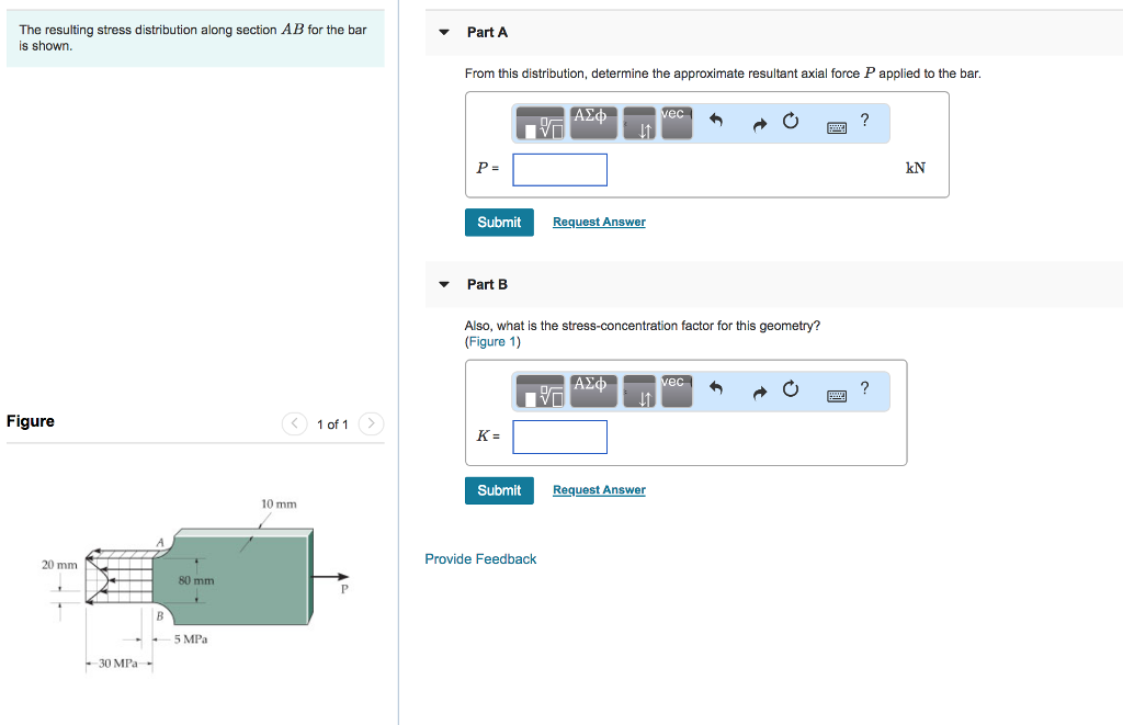 Solved Part A The resulting stress distribution along | Chegg.com