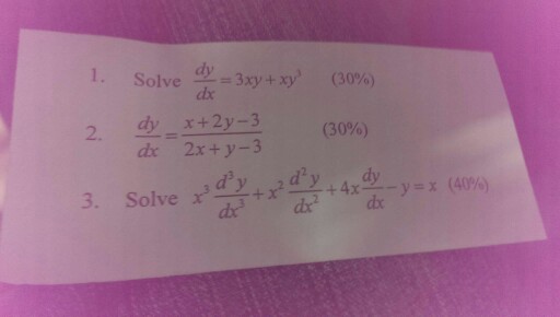 solve x 3 3xy 2 dx =( y 3 3x 2y dy