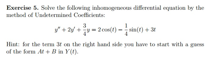 Solved Solve The Following Inhomogeneous Differential 7500