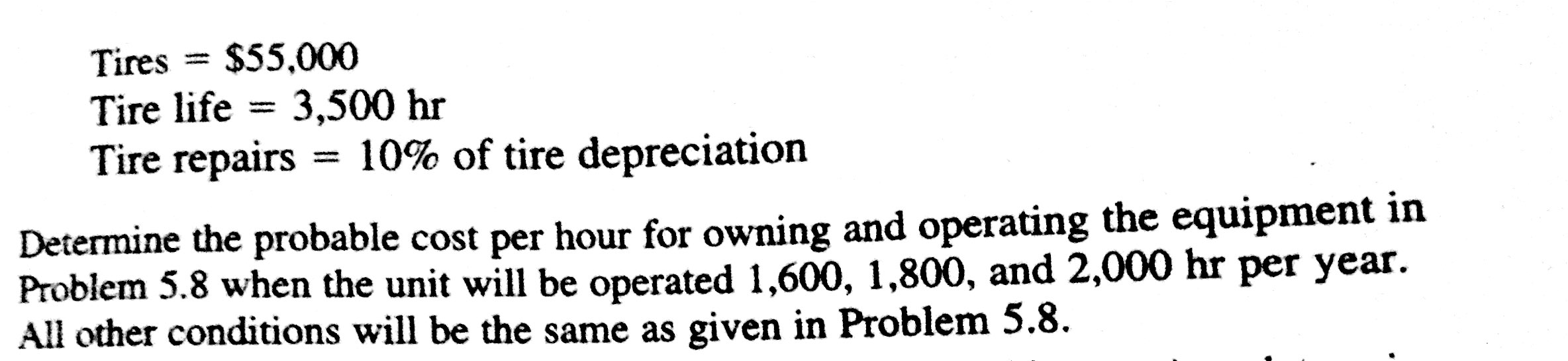 Solved determine the probable cost per hour of owning and