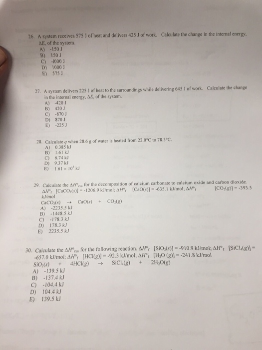 Solved A system receives 575 J of heat and delivers 425 J of