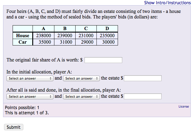 Four Heirs (A, B, C, And D) Must Fairly Divide An | Chegg.com