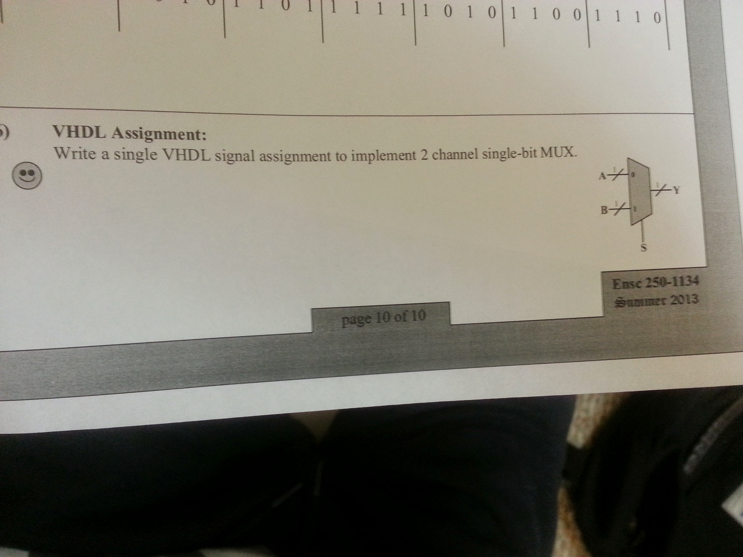Solved VHDL Assignment: Write a single VHDL signal | Chegg.com