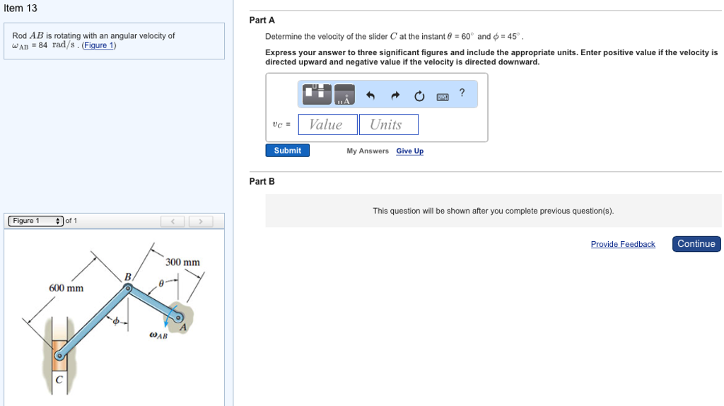 Solved Rod AB is rotating with an angular velocity of