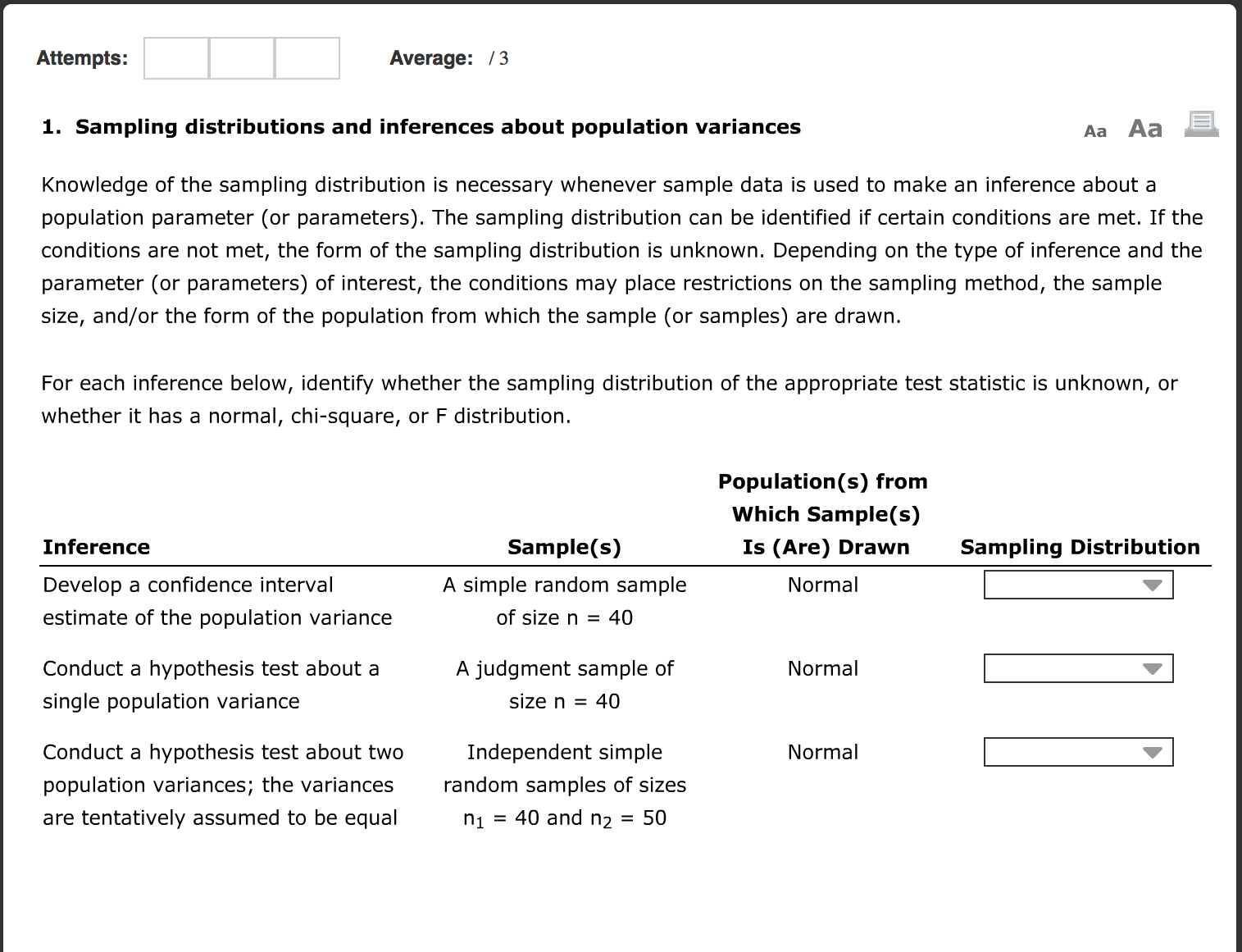 Solved Knowledge of the sampling distribution is necessary | Chegg.com
