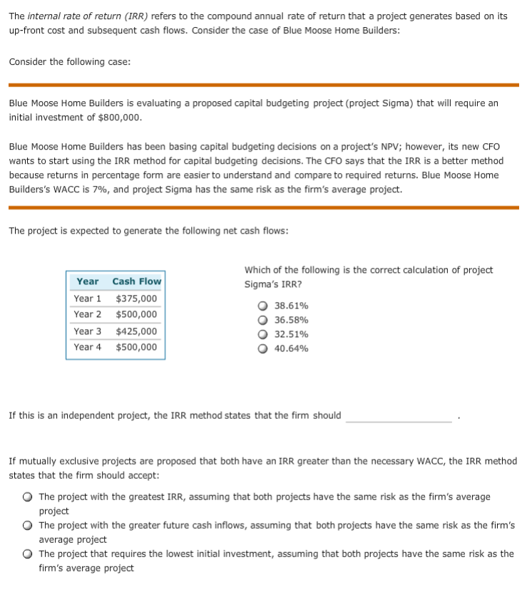 solved-the-internal-rate-of-return-irr-refers-to-the-chegg