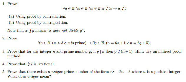 Solved 1. Prove (a) Using Proof By Contradiction (b) Using | Chegg.com