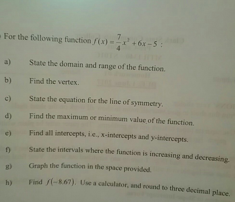 Domain Of X 2 6x 5