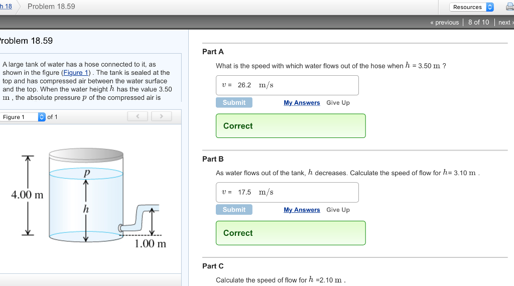 Solved A large tank of water has a hose connected to it, as | Chegg.com