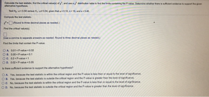 Solved Calculate The Test Statistic, Find The Critical | Chegg.com