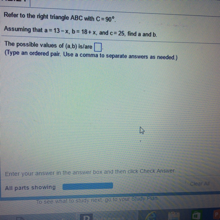 Solved Refer to the right triangle ABC with C = 90° Assuming | Chegg.com