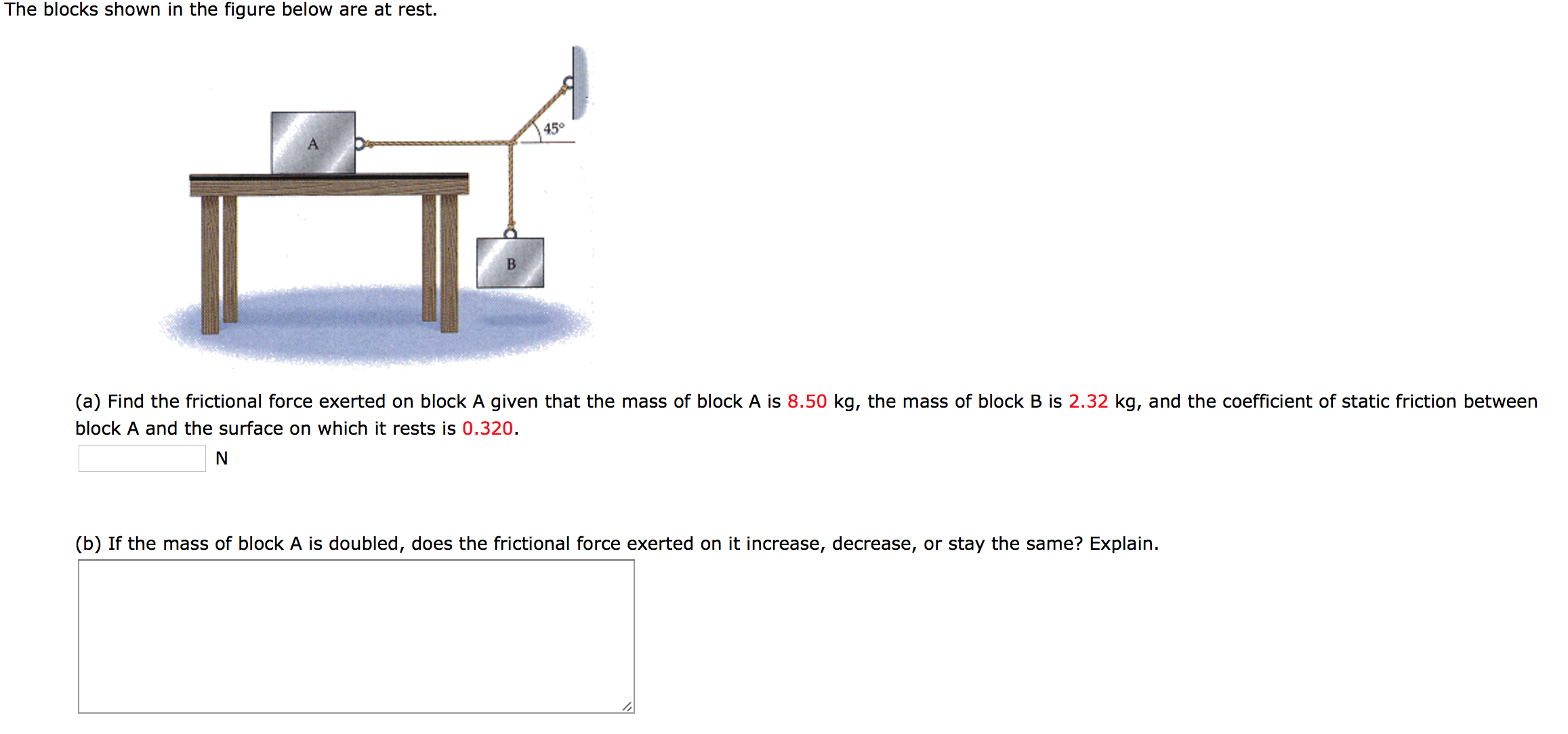 Solved The blocks shown in the figure below are at rest. | Chegg.com