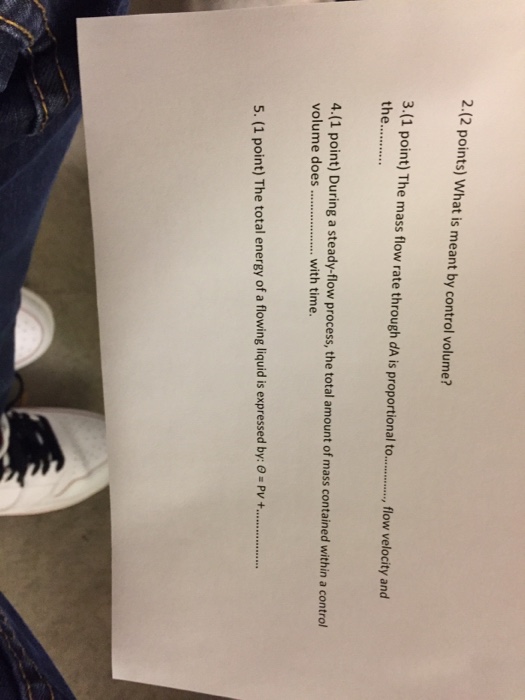 Solved What is meant by control volume? The mass flow rate