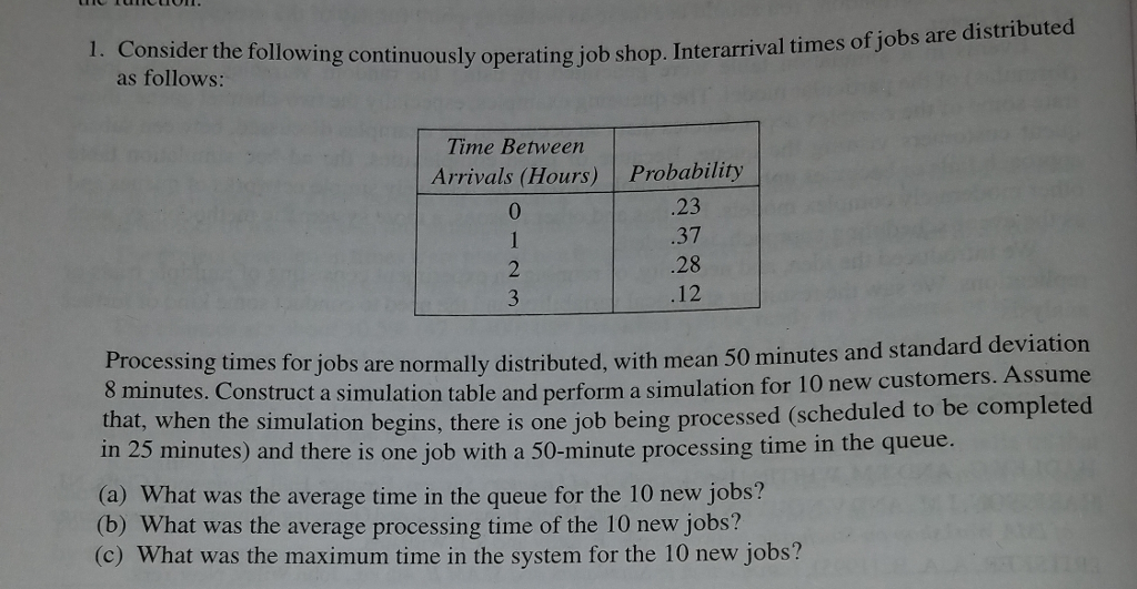 Solved Consider the following continuously operating job